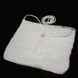 🌈FREE Add On | Simple White Crochet Bag